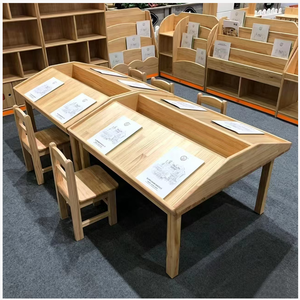 Tavolo da Lettura per Bambini dal Design Moderno, Set Scrivania <span class=keywords><strong>e</strong></span> Sedia in Legno per Asilo Nido <span class=keywords><strong>e</strong></span> Scuola Materna - Product Image 3