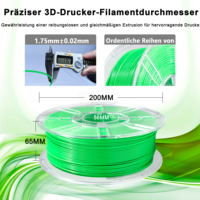 Filament d'impression 3D IBoss PETG Vert Herbe, Matériau d'impression 3D, Fil plastique pour imprimante 3D, Biodégradable, Anti-emmêlement, 1,75 mm