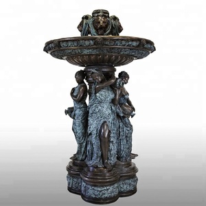 Fontana in bronzo a grandezza naturale con angelo danzante, personalizzabile, lavorazione in metallo, fusione a cera persa, lucidato, marca MALTON, per <span class=keywords><strong>parco</strong></span> e <span class=keywords><strong>giardino</strong></span> - Product Image 2