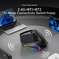 Mouse Gaming Vertikal Ergonomis Nirkabel Tri-Mode Layar Berwarna 4800DPI Isi Ulang 9 Tombol Speed Roller RGB Backlit