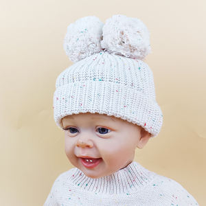 Pinuotu Baby Sprinkle conjuntos de ropa niño niña 6-12 <span class=keywords><strong>meses</strong></span> Vintage traje de punto <span class=keywords><strong>2</strong></span> piezas Pom Beanie conjunto de mameluco a juego - Product Image 3
