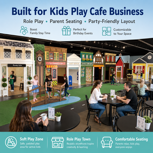 Ciudad de Juegos de Rol para Niños, Cafetería de Juegos, Equipo de Juego de Simulación con Mini Ciudad y Zona de Juegos Suave - Product Image 3