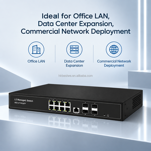 สวิตช์เครือข่ายแบบจัดการ L3 8 พอร์ต Gigabit RJ45 + 4 พอร์ต 10G SFP+ สวิตช์อีเธอร์เน็ตแบบจัดการสำหรับการรวมเครือข่ายองค์กร - Product Image 5