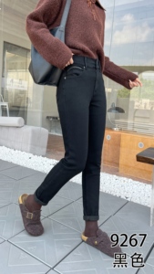 Quần Jean Skinny Đen Size Lớn Hongao Cho Nữ, Cạp Cao, Chất Denim Co Giãn, Quần Dài Mặc Được Qua Mọi Mùa, Phong Cách Thông Thường, Có Túi - Product Image 2