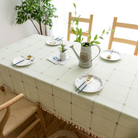 Nappe de Table en tissu, toile brodée, pampilles tridimensionnelles, couleur unie, vente en gros, coton et lin, imprimé, 100% coton