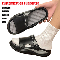 Sandales en EVA en gros pour hommes, personnalisables avec logo, tongs légères pour la plage, usine OEM ODM