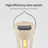 Nouvelle Lanterne de Camping Rétro Haut de Gamme 2026 à LED COB avec Recharge Solaire, Alimentation Portable par Batterie pour Tente Extérieure