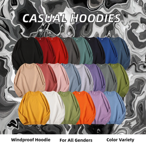 Venta caliente logotipo personalizado 260gsm cuello redondo sudaderas con capucha Unisex liso teñido algodón sudaderas para hombres para el otoño - Product Image 2