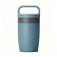 Gobelet isotherme en acier inoxydable avec couvercle et poignée, tasse à café de voyage avec poignées