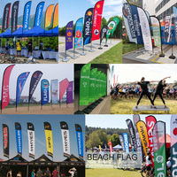 Drapeau à plumes extérieur imprimé avec logo personnalisé, facile à installer, en polyester, pour la publicité promotionnelle, bannières volantes de plage sportives