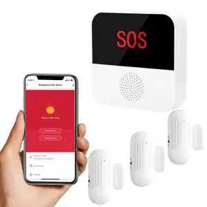 Daytech Alarm pintu nirkabel, Wifi tombol panik Alarm orang tua Rf 433mhz Sos darurat untuk pasien pendengaran Android Ios App