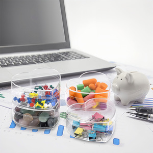 <b>Heart</b> <b>Shaped</b> Transparent Plastic Storage <b>Box</b> 6Cm For Office Supplies And Decorative Use - Product Image 1