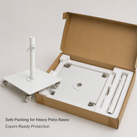 Support de parasol carré en acier JH-Mech avec roues à frein, base de parasol robuste pour extérieur, base de parasol résistante à la rouille avec roues