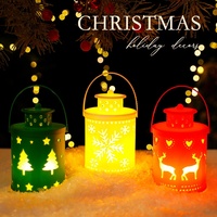 Kreative Feiertagsdekoration Ornamente Weihnachtskerzenlichter LED Mini-Laternen Windlampen Elektronische Kerzen