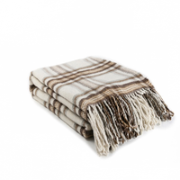Couverture plaid en laine 2-en-1 avec pompons, châle chaud automne-hiver, couverture de canapé pour la maison, l'hôtel, ou comme cadeau – Vente en gros