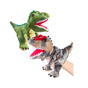 Bộ đồ chơi Rối tay Tyrannosaurus Triceratops sang trọng khủng long tay con rối thực tế mềm động vật đầu đồ chơi - Product Image 3