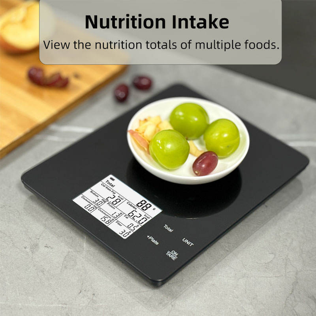 High Precision Strain Gauge Sensors  Smart Nutritional Kitchen Scale with Nutrition Calculator for Home Use