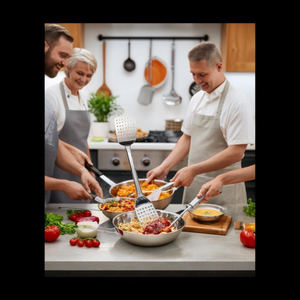 Spatola Forata U.P. Utensile da cucina in acciaio inossidabile per cucinare e servire - Product Image 3