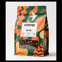 Vente en gros de sachets de café en papier kraft écologique à fond plat, sachets de café 500g 1kg avec valve imprimée personnalisée