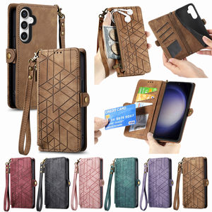 Étui de téléphone à <span class=keywords><strong>clapet</strong></span> avec porte-cartes en cuir pour <span class=keywords><strong>Samsung</strong></span> Galaxy S26 S25 S24, <span class=keywords><strong>coque</strong></span> de protection en cuir A05s/A16/A55/A57 - Product Image 1