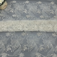 Kain Mesh Bordir Tali Simpul Pita 3D Bunga Mewah Ready Stock, untuk Gaun Pengantin, Taplak Meja & Gaun Panggung