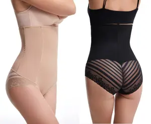 Toptan hi butt shapewear-Yüksek bel külot kadınlar için Shapewear karın kontrol külot yüksek belli dantel vücut şekillendirici bel Slim Fajas