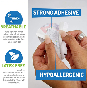 แผ่นปิดตาเด็ก - ลายสนุกๆ สำหรับเด็กผู้ชาย - 30 ชิ้น + แถมฟรี 10 ชิ้น ผ้าพันแผลกาวติดผ้าฝ้าย ปราศจากน้ำยาง ป้องกันการแพ้ สำหรับอาการตาขี้เกียจและตาไขว้ - Product Image 4