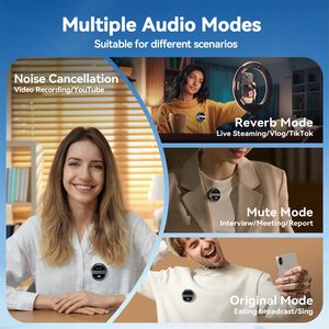 ไมโครโฟนไร้สายแบบหนีบปกเสื้อ รุ่นดั้งเดิม SX21 Magnetic Digital Mic สำหรับ iPhone Android บันทึกวิดีโอ สัมภาษณ์ YouTubers - Product Image 6