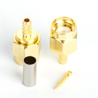 Conector Coaxial RF Recto SMA-J-1.5-F Macho Hembra de Latón Macizo de Alta Calidad, Adaptador de Cable RG316 RG174 HCD