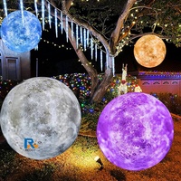 Modèle de planètes géantes personnalisées Reddy, ballon miroir gonflable, lumière LED, décoration de ballon, PVC double durable, imperméable pour événement