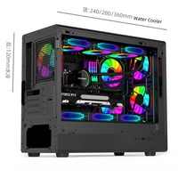 Mayorista Vidrio Templado Computadora Pc Case Micro Atx Gaming Cases MATX Mid Tower Gamer Case Escritorio Carcasa Computadora Gabinete