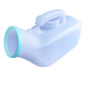 Urinario portátil de pie para hombres y ancianos, de plástico, blanco y azul, rectangular, 0.075 kg, con tapa - Product Image 1