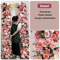 Décoration d'événements SMOOTH, arrangement de fleurs artificielles, panneau mural, rose rose, décoration de fête de mariage, guirlande de fleurs