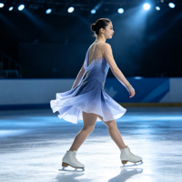 Costume de patinage artistique bleu dégradé à une épaule, drapé, dos profond, jupe ornée de strass pour adultes et enfants, pour concours et spectacles de danse sur glace