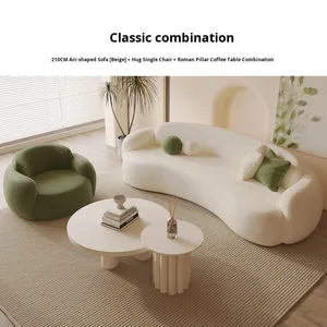 Sofá modular Seccional <span class=keywords><strong>de</strong></span> un asiento <span class=keywords><strong>de</strong></span> tela <span class=keywords><strong>de</strong></span> estilo crema <span class=keywords><strong>de</strong></span> forma especial curvada para tiendas <span class=keywords><strong>de</strong></span> ropa <span class=keywords><strong>de</strong></span> gama alta Salones <span class=keywords><strong>de</strong></span> belleza Descanso en la oficina - Product Image 6