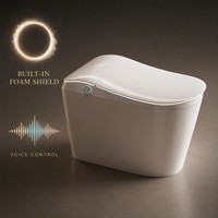 WC intelligent monobloc en céramique avec capteur de chasse automatique, siège chauffant, séchoir à air chaud et télécommande – Idéal pour la maison moderne