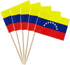 Custom Venezuela Toothpick Flag Small Mini Cocktail Fruit Cupcakes Toppers Food Stick Flags Decorations