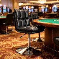 Tabouret de bar pivotant contemporain en similicuir avec base chromée