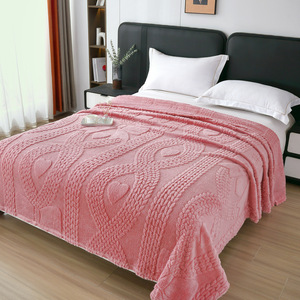 Jacquard Faleinel Double face épaissie couverture de sieste de bureau couleur unie conception transfrontalière pour la saison d'hiver en gros tricoté - Product Image 2
