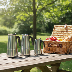 Cafetera Italiana Clásica de Acero Inoxidable, Juego de Café y Té Portátil para Negocios - Product Image 3