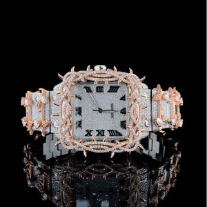 Reloj de Pulsera de Cuarzo de Acero Inoxidable para Hombre, con Diamantes de Moissanita, Brillo Deslumbrante, Artesanía para el Caballero Moderno - Product Image 1