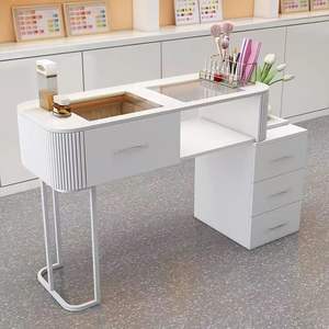 <span class=keywords><strong>Table</strong></span> de manucure de luxe simple et légère en verre blanc japonais <span class=keywords><strong>table</strong></span> à ongles <span class=keywords><strong>pliante</strong></span> de rangement - Product Image 4