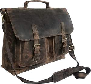 Sac messager élégant en cuir véritable avec plusieurs poches, fermeture sécurisée, matériau confortable et durable, idéal pour le bureau - Product Image 6