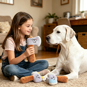 Jouets à mâcher pour chiens en forme d'axe, de couteau et de marteau, écologiques, amusants, jouets en peluche qui couinent pour Corgi, Bouledogue Français, jouets interactifs anti-déstruction - Product Image 1