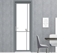 Porte de salle de bain en verre insonorisé en alliage d'aluminium |   Design minimaliste durable avec garantie de 5 ans pour chambre d'hôtel et appartement