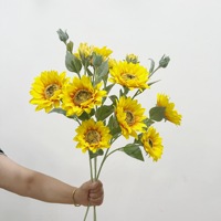 Tige unique de tournesol, fleur artificielle de haute qualité, arrangement floral pour mariage, décoration pour salon et table à manger