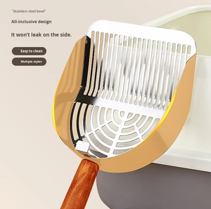 Grande <span class=keywords><strong>pelle</strong></span> à litière pour chat en acier inoxydable vendue à chaud pour <span class=keywords><strong>Amazon</strong></span> outil de nettoyage de chat transfrontalier écologique - Product Image 4