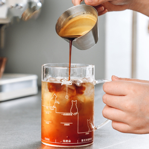 Logo personnalisé, pichet à mousse de lait pour café en acier inoxydable 304 de 100 ml, avec poignée et échelle - Product Image 4