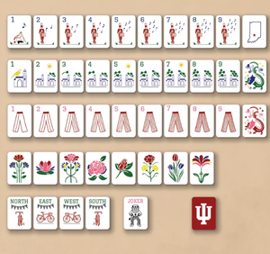 Indiana University <b>Plastic</b> Mahjong <b>Tiles</b>-Casino Standard Durable - Product Image 2