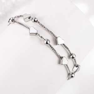 Hypoallergenic Heart Chain Bangle Bracelet Xmas Birthday Jewelry Gift Adjustable Multilayer Beads Bracelets <strong>for</strong> Women <strong>Mum</strong> Her - Product Image 4